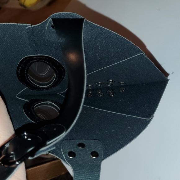 Black Plague Doctor Mask PU Leather Halloween Costume Death Dr  Steampunk Goth - Picture 9 of 9